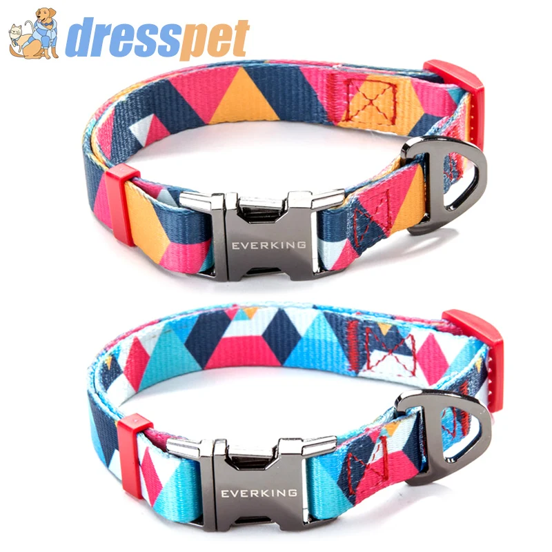 DRESSPET ошейник для собак поводок нейлоновый ошейник с пряжкой из нержавеющей стали ошейник с защитой от укуса Регулируемый для маленьких средних и больших собак