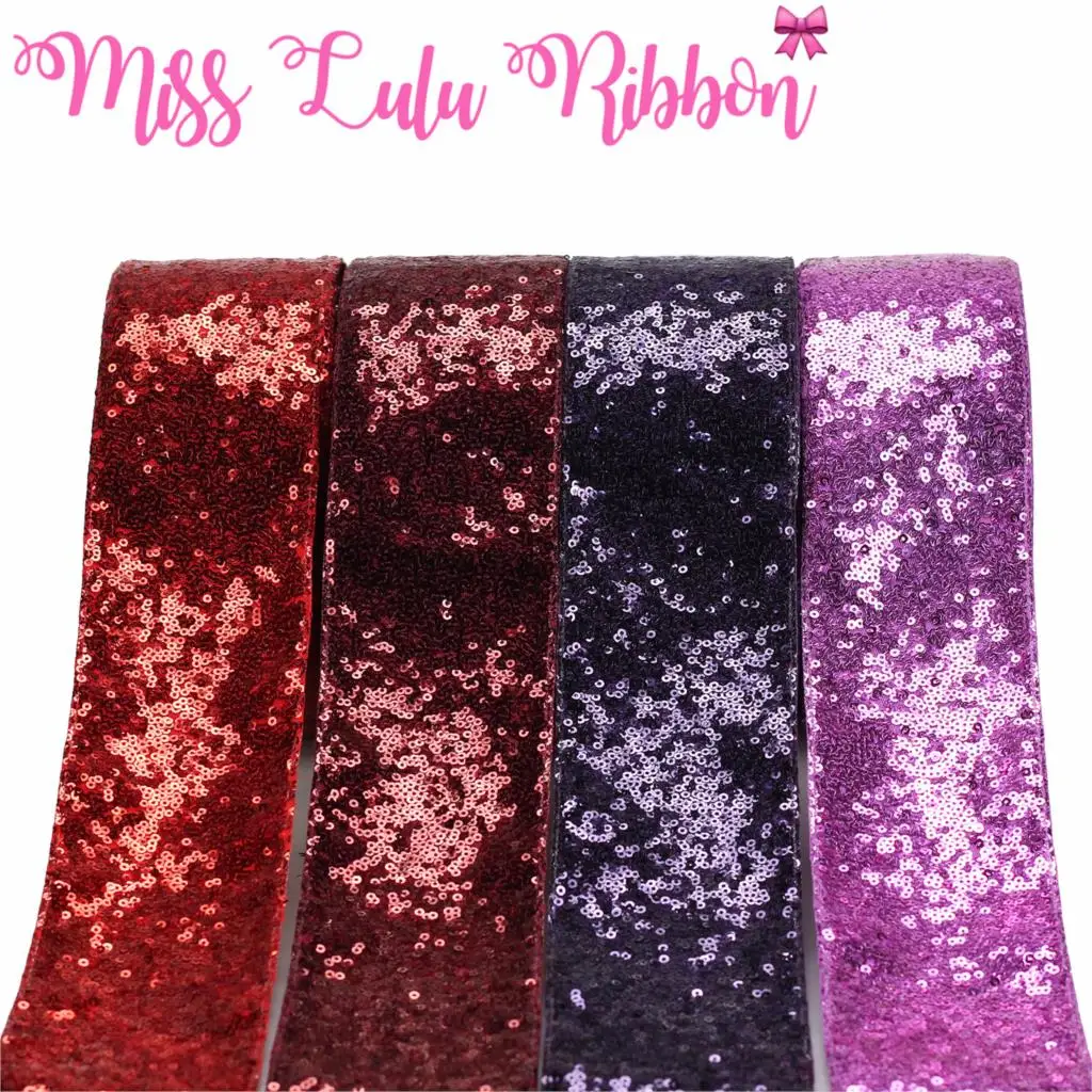 

3"75mm Shiny Sequin Cutting Ribbon Glitter Red DIY Hair Band Gift Bowknows Making 25yards/roll Christmas Decor