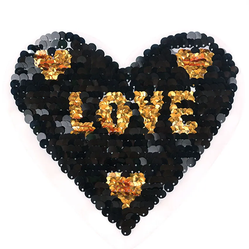 Change color reversible sequins patches stars Peach heart diy craft sew on T-shirt clothes decoration accessories repairthe hole | Дом и сад