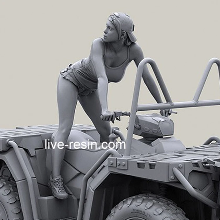 1/35 девушка всадник с видом на квадроцикл без квадроцикла полимерная модель