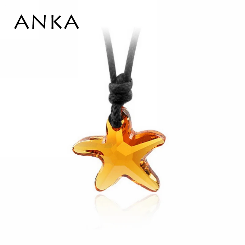 Ожерелье с подвеской в виде морской звезды веревкой 1 6*1 6 см кристаллами из