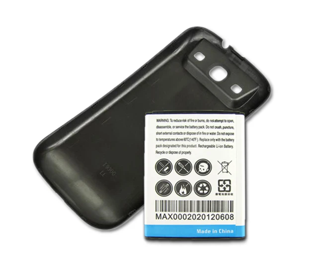 Для Galaxy SIII 4500 мАч удлиненный перезаряжаемый аккумулятор + черный чехол-накладка