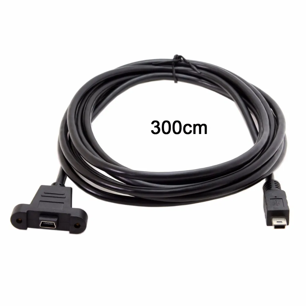 

0.5m 3m 5m Panel Mount Type Mini USB 5Pin Male to Female Extension Adapter Cable with Screws