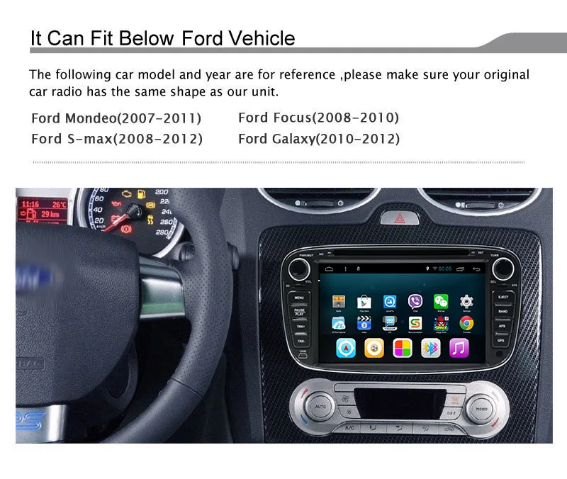 Android 7 1 четырехъядерный 2 Din &quotавтомобильный dvd-плеер для FORD/FOCUS 2/MONDEO/S-MAX/CONNECT 2008 2009