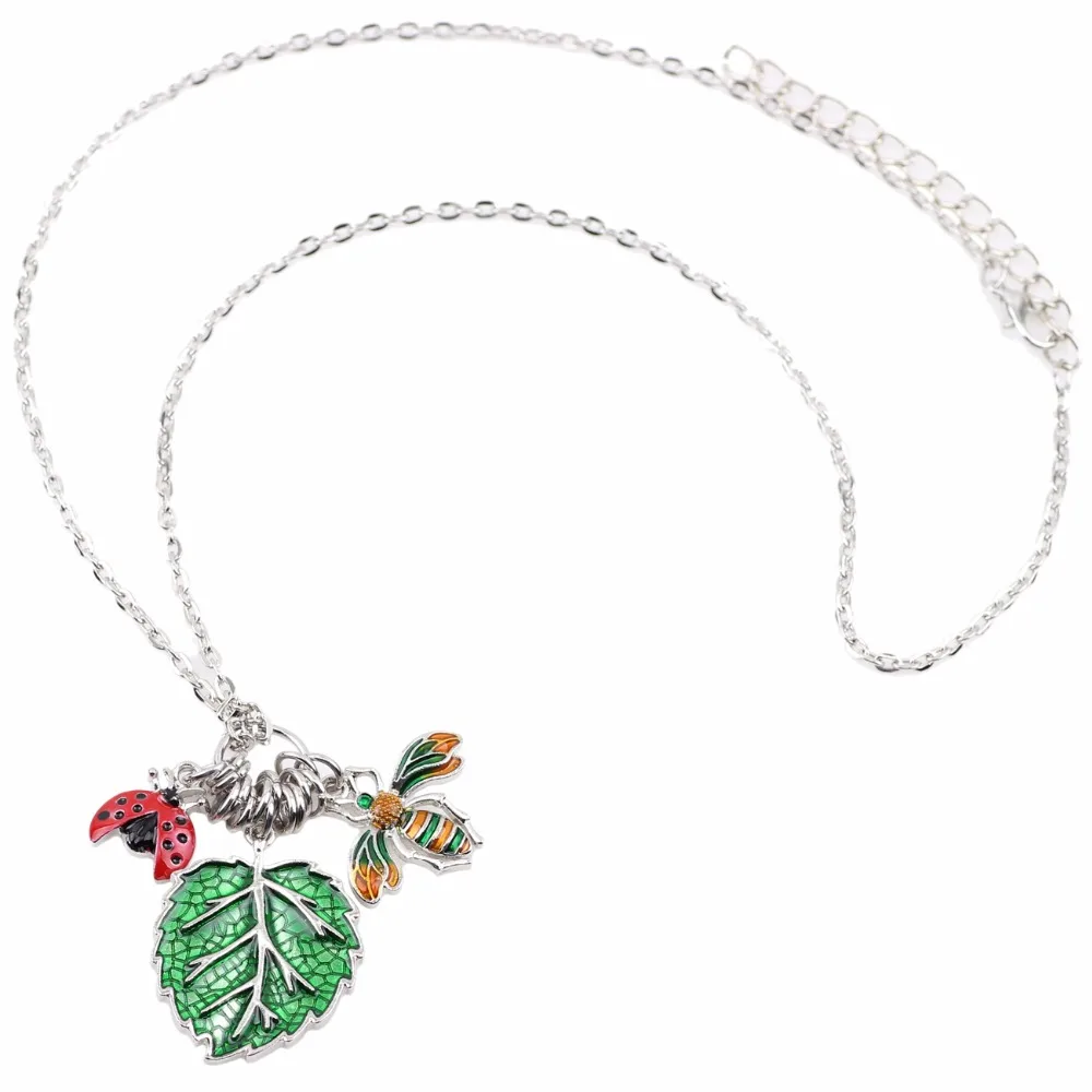 WEVENI эмалированный сплав тропический лист пчела ожерелье Beatles цепочка воротник