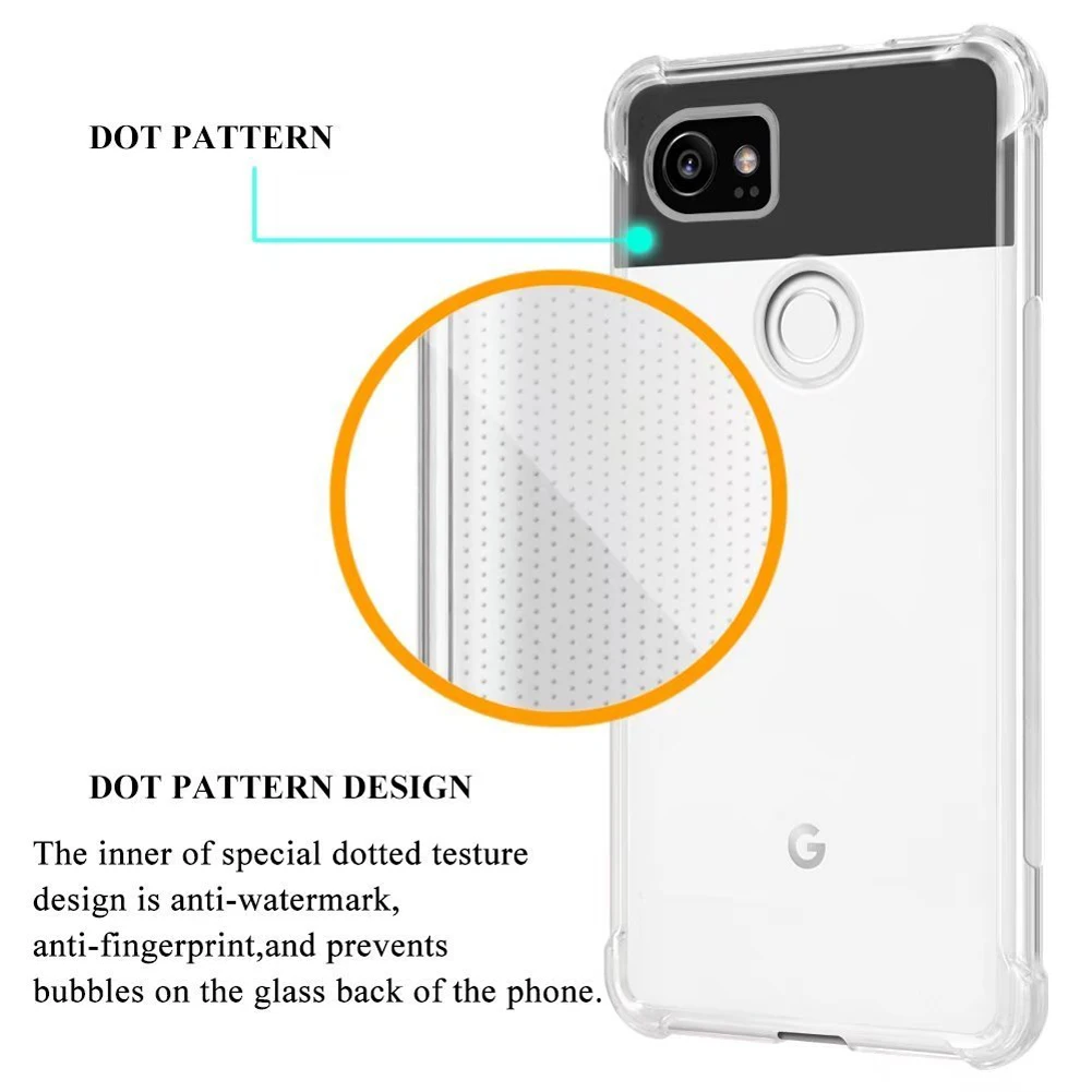 MAYROUND Four Corners Thicken Shockproof Air Cushion Case For Google Pixel Clear Camera Protection 2 XL Cover |