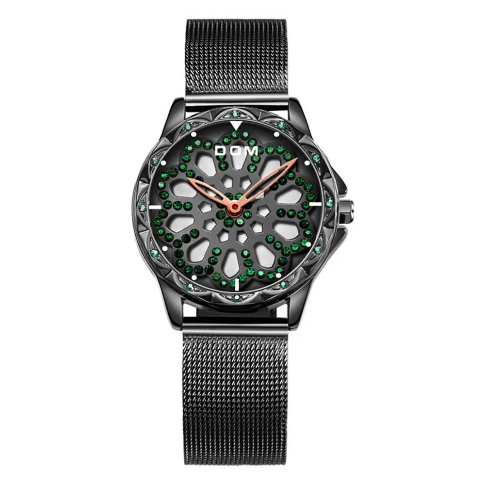 G-1257BK-1MS DOM женские часы минимализм кварцевые модные повседневные женские наручные часы люксовый бренд водонепроницаемые полые женские часы G-1257PK-6MS - Цвет: G-1257BK-1MS