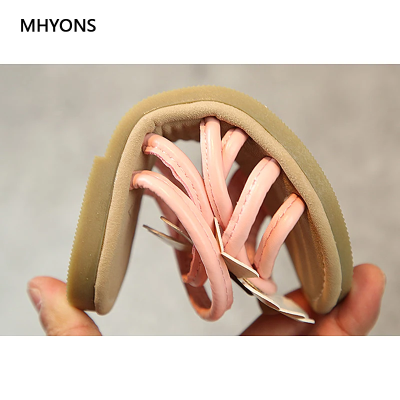 Детская обувь MHYONS тапочки для девочек новинка 2019 летние сандалии Цветочная