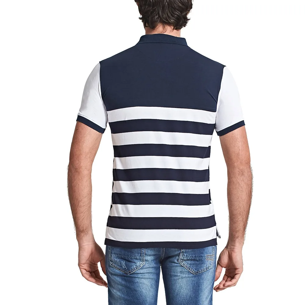 100% хлопок Мужская рубашка поло мужская полосатая Повседневная для отдыха
