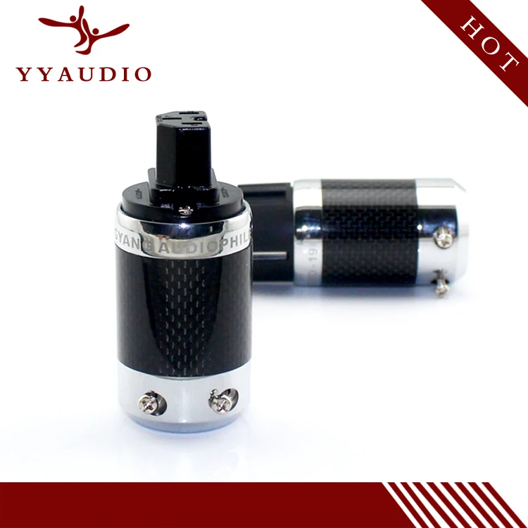 Yyaudio родием EU Schuko вилку из углеродного волокна HiFi plug адаптер P50 черный |