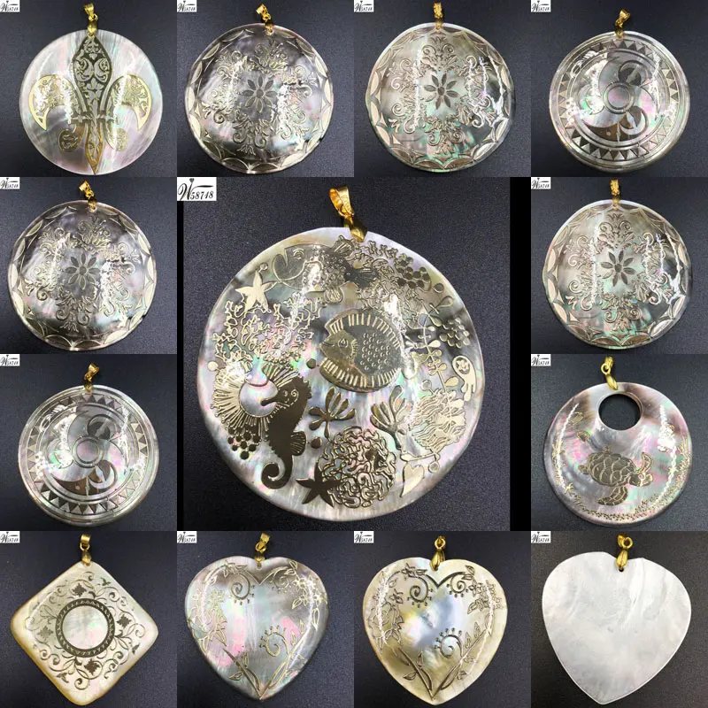 Бесплатная доставка модные ювелирные изделия перламутровая раковина круглое