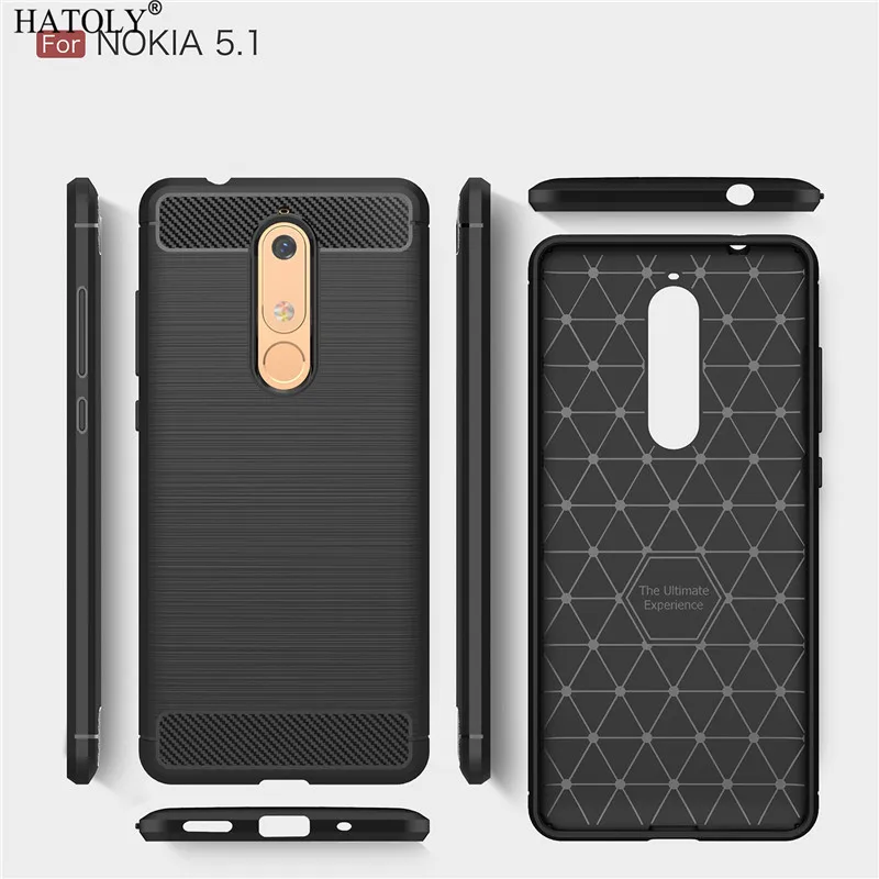 Чехол для Nokia 5 1 чехол резиновый и мягкий из ТПУ углеродного волокна 2018 TA-1061 HATOLY |