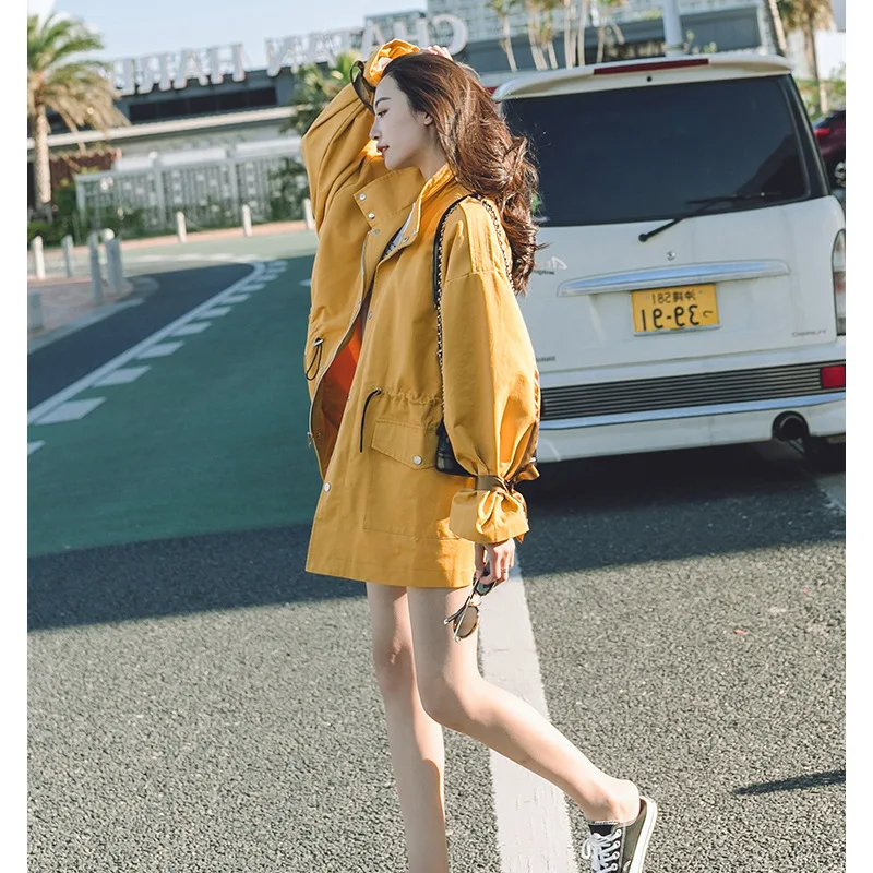 Шикарный женский тренчкот весна 2019 ветровка свободного кроя повседневная