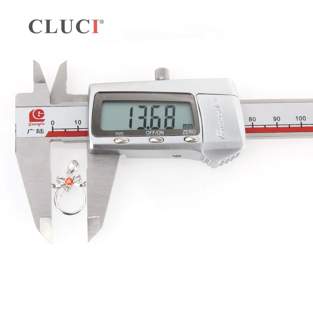 CLUCI 100% Стерлинговое Серебро 925 пробы кулон с бантом ожерелье красным цирконием