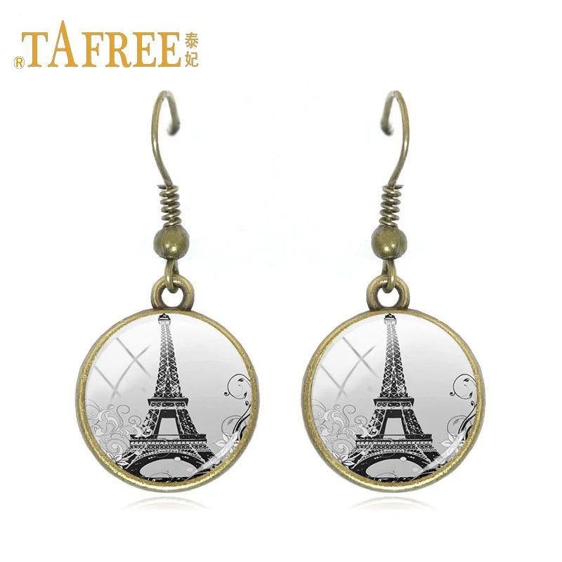 Элегантные женские серьги TAFREE красивые ландшафты Эйфелева башня очаровательные