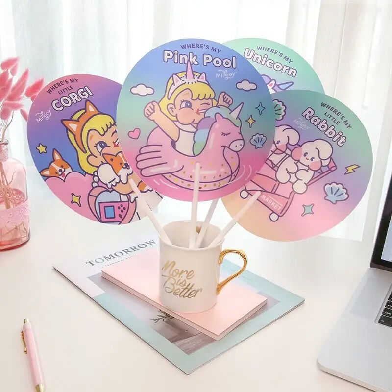 Bentoy детский ручной веер подарок милый мультяшный для девочек Kawai летняя дорожная