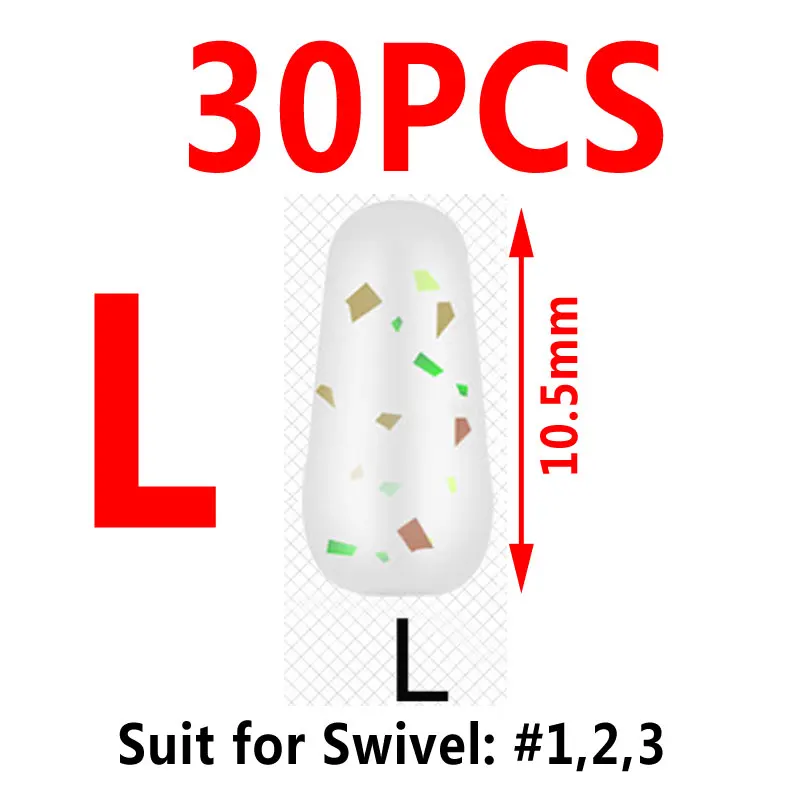 L 10.5mm 30pcs Bimoo 30 шт. силикагель длинный цилиндр мягкие бобы космическое снаряжение рыболовное поплавок Bean пробка для ловли карпа Соленая вода рыболовные аксессуары - Цвет: L 10.5mm 30pcs