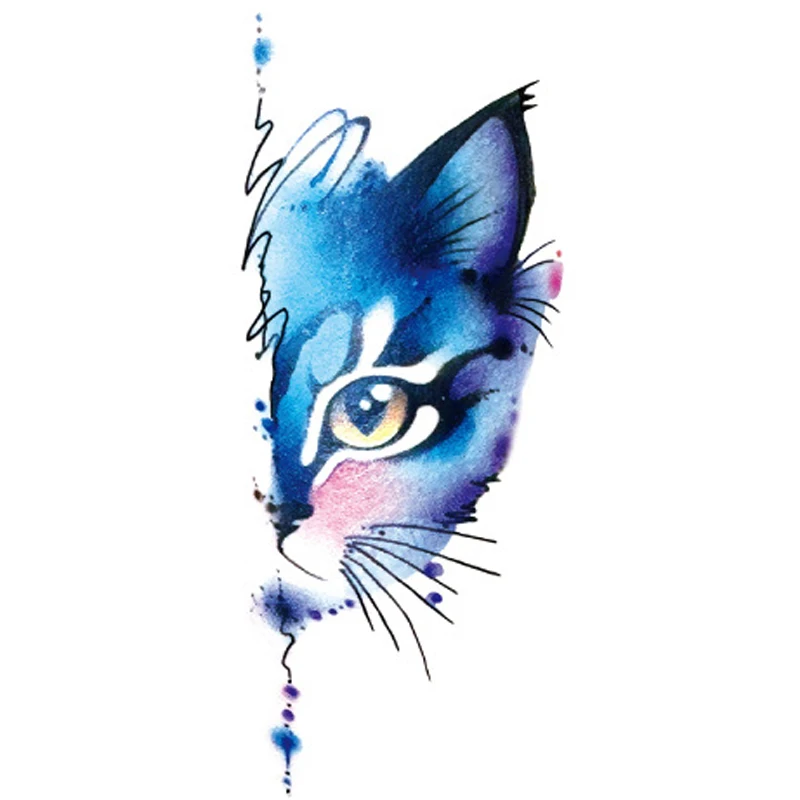 Тату наклейка с имитацией синей половины лица водостойкая унисекс|Временные