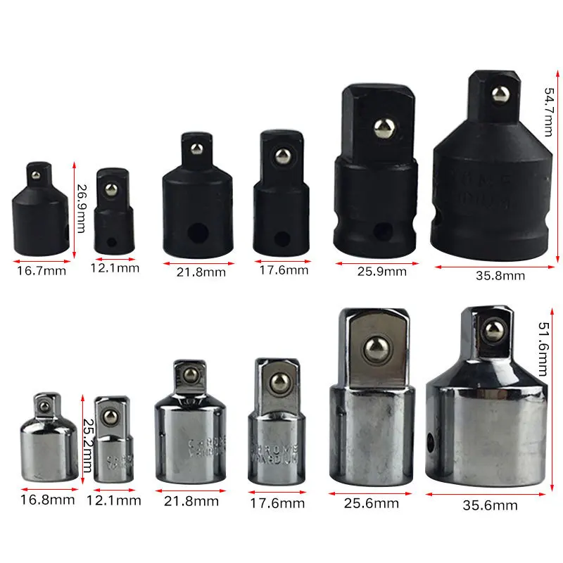 Переходник для гаечного ключа с храповым механизмом 1/4 дюйма 3/8 1/2 дюйма|Гаечный