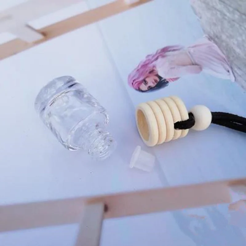 Прозрачное стекло 5 мл цветная веревка дерево покрытие автомобильный подвесной