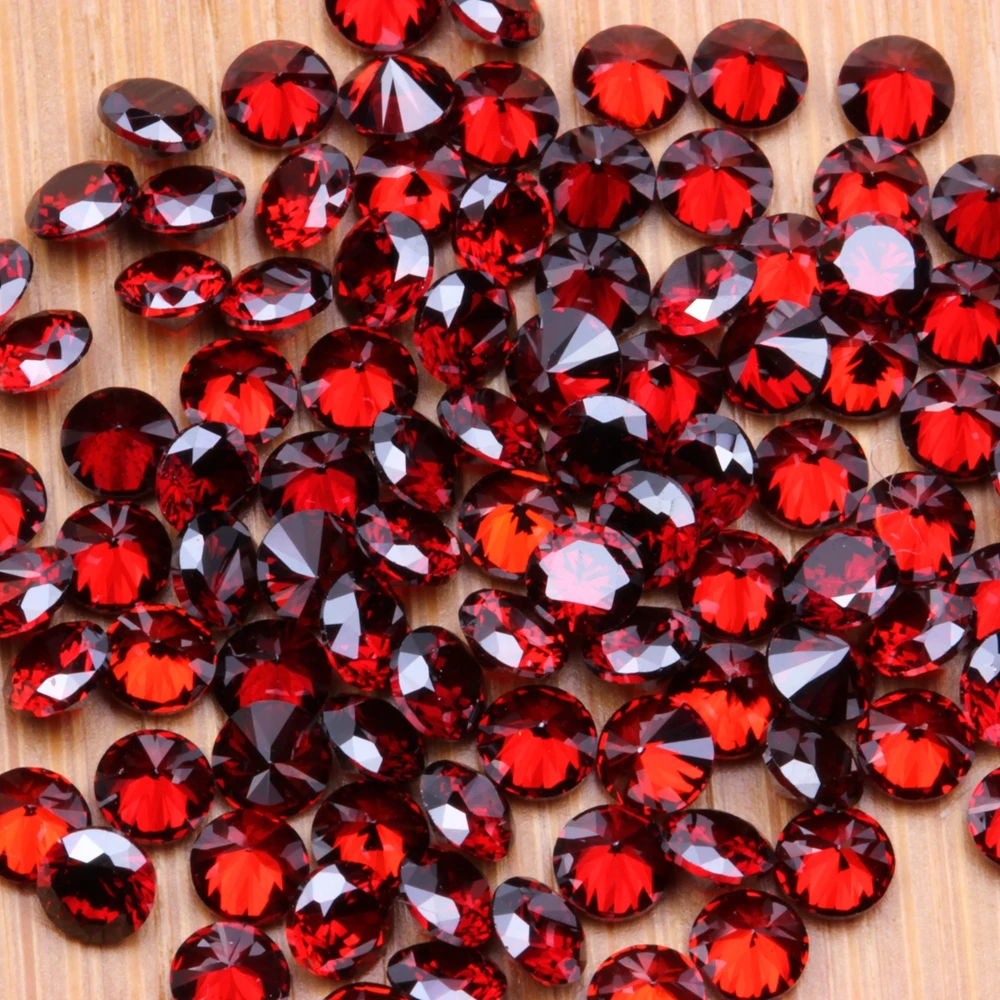 

0.8-4mm 1000pcs AAAAA+ Siam Color CZ Stone Round Cut Beads Cubic Zirconia Synthetic Gems For Jewelry