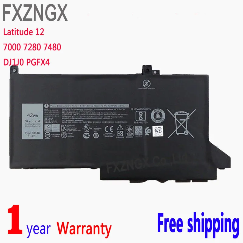 Оригинальный аккумулятор DJ1J0 42 Вт/ч для Dell Latitude 12 7000 7280 7380 7480 PGFX4 ONFOH OEM|Комплекты