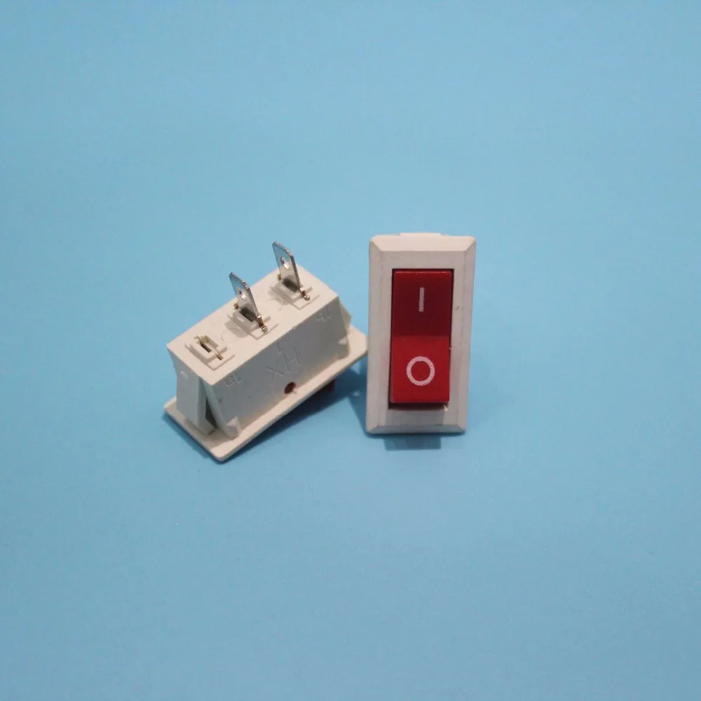 10 шт. 33x16 мм 2-контактный SPST вкл/выкл кулисный переключатель 15A 250VAC 20A 125VAC белый красный KCD2-101