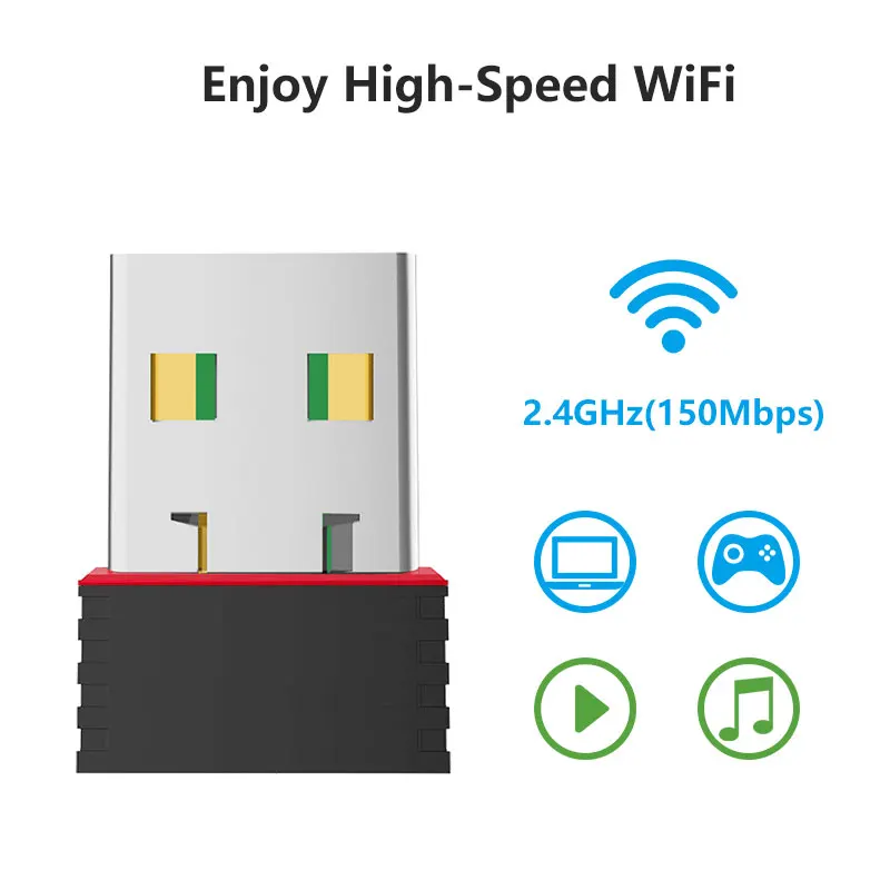 Wi Fi адаптер Wiflyer сетевая карта для ноутбука и настольного компьютера 150 Мбит/с