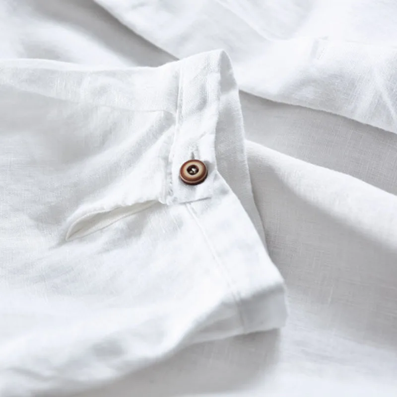 2018 весенне летние рубашки мужские хлопковые льняные с коротким рукавом и