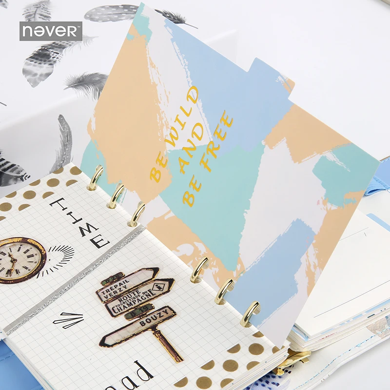 Hot Selling 6 Sheets/Set Handbook Separator Page Feather Inner Paper Index Refill Flyer Agenda Planner | Канцтовары для офиса и