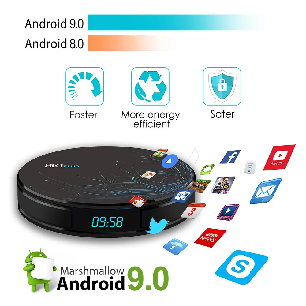 4 GB 64 GB Android 9,0 ТВ BOX Amlogic S905X2 4 ядра, Wi-Fi, BT4.0 H.265 4 K Netflix Youtube Google Play HK1 плюс X2 Смарт ТВ коробка