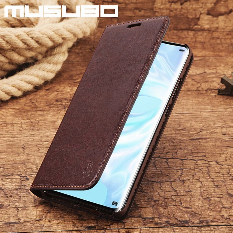 Musubo Чехол для Huawei P30 чехол на Роскошные чехлы из натуральной кожи Funda Pro Кошелек с