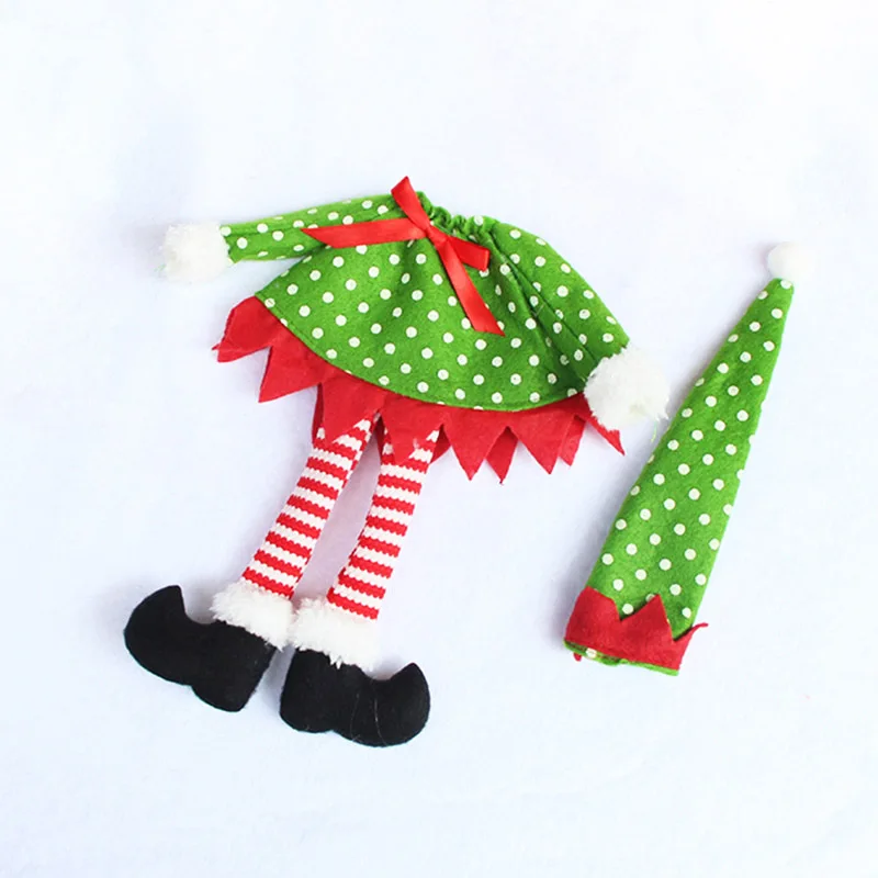 Рождественские Чехлы для бутылок эльфа вина шампанского одежда с шапками дома