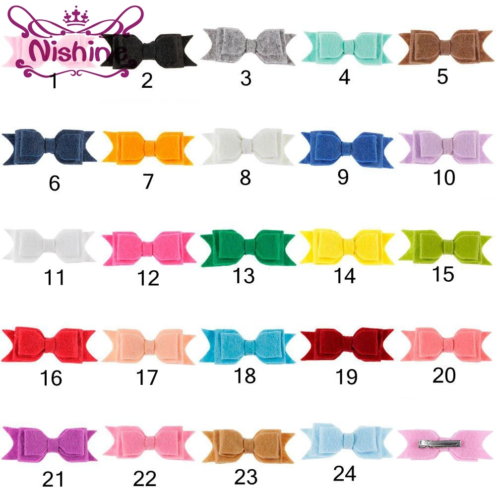 Детские Многослойные заколки для волос 24 цвета|bow hairpin|felt bowhair bows |