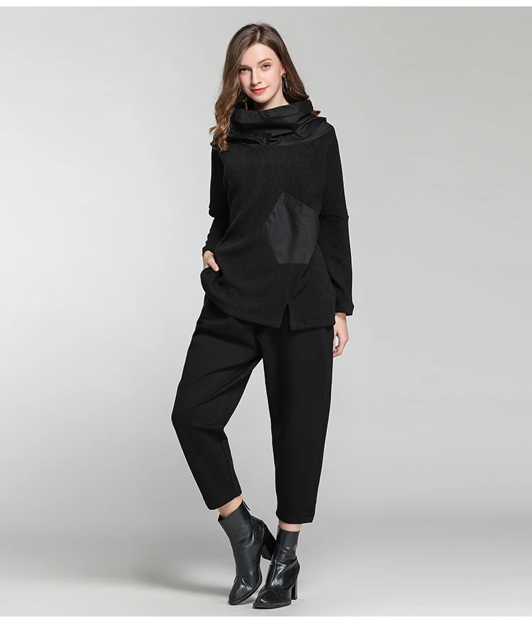Новинка 2018 зимний модный женский свободный пуловер свитер с капюшоном рукава