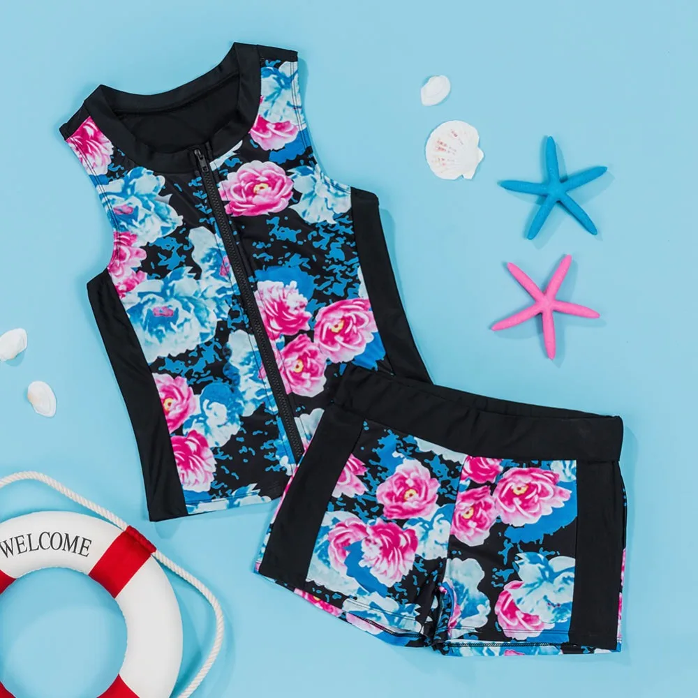 Женский купальник размера плюс цветочный принт сексуальный раздельный танкини с