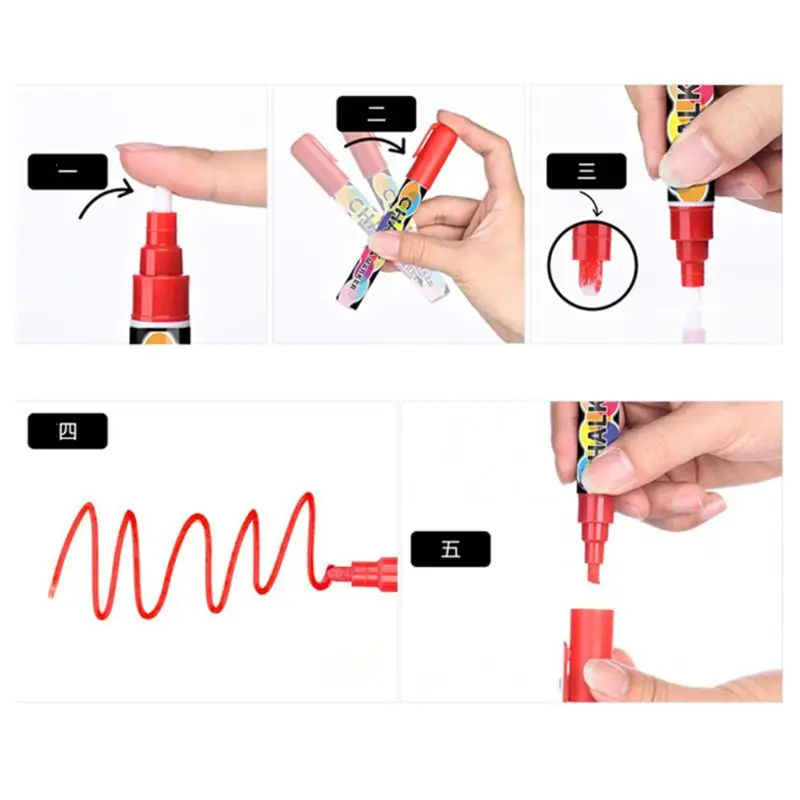 

8 Colors Highlighter Fluorescent Liquid Chalk Marker Neon Pen For LED Writing Board Blackboard Glass Painting Graffiti Office Su