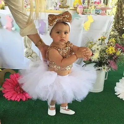 Топы с блестками для маленьких девочек + юбка-пачка нарядное платье принцессы