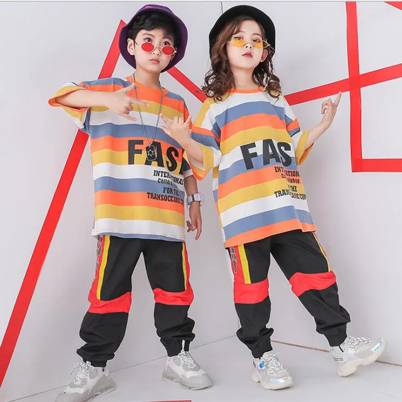 

Kids Hip Hop T Shirt Clothing for Girls Cropped Sweatshirt Tops Jogger Pants Jazz Dance Costumes Ballroom Dancing Clothes Wear