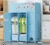 Зеленый DIY простой шкаф современный экономичный сборочный бытовой имитация дерева подвесной шкаф для хранения пластиковых тканей большой шкаф - Цвет: Зеленый