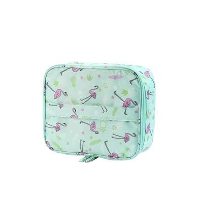 Green flamingo B Фламинго, органайзер для макияжа, Женская несессер, косметичка, для путешествий, портативный, для туалетных принадлежностей, для мытья, на молнии, чехол для девушек, помада, косметичка - Цвет: Green flamingo B