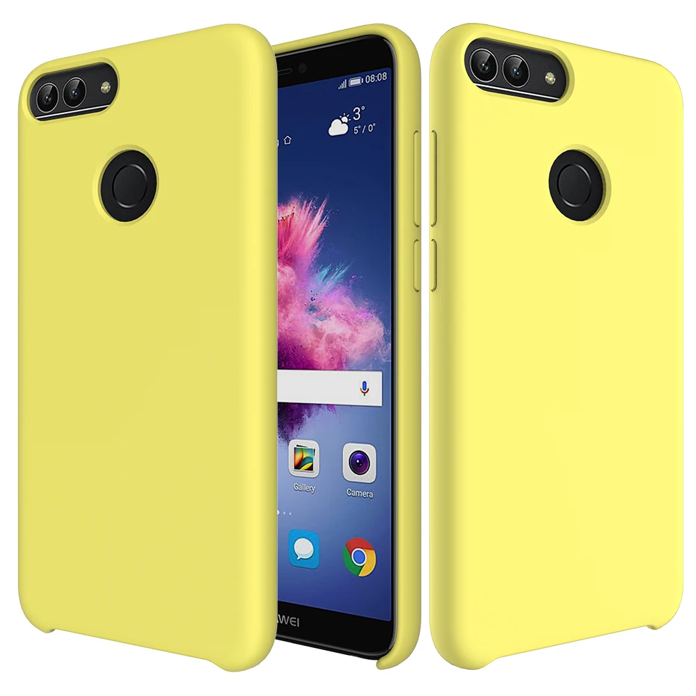 Huawei P Smart чехол мягкий жидкий силиконовый чехол для задней панели huawei P30 Pro P20 mate 20 Pro X Honor 9 10 Lite V20 8C 8X матовый чехол - Цвет: Цвет: желтый