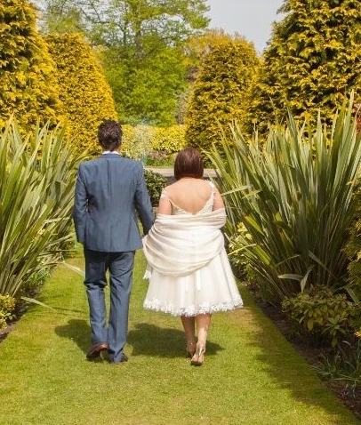 Кружевное свадебное платье до середины икры ТРАПЕЦИЕВИДНОЕ длинное для