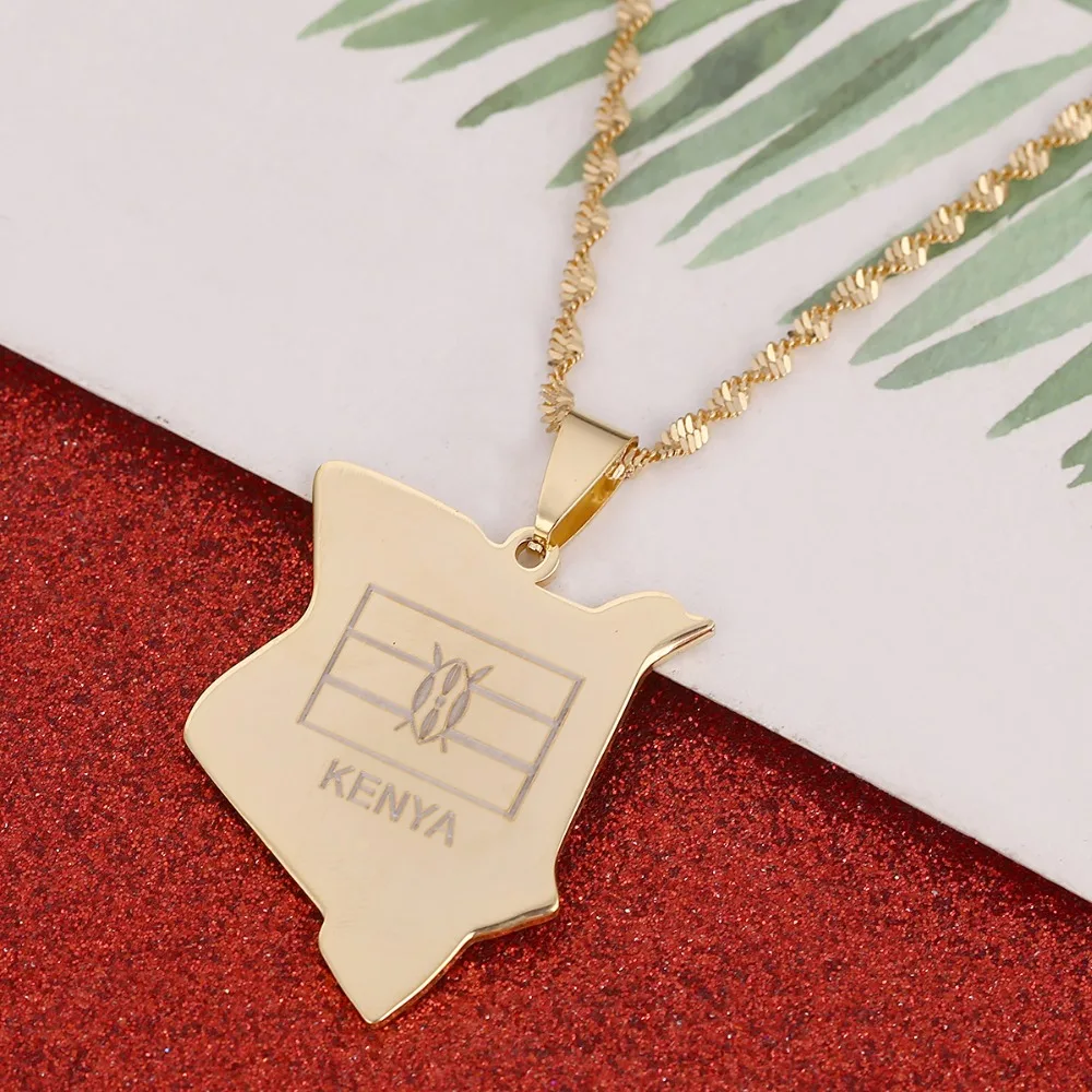 Подвеска в виде карты Kenyans золотого цвета|jewelry gold pendants|jewelry necklace pendantsafrica pendant |