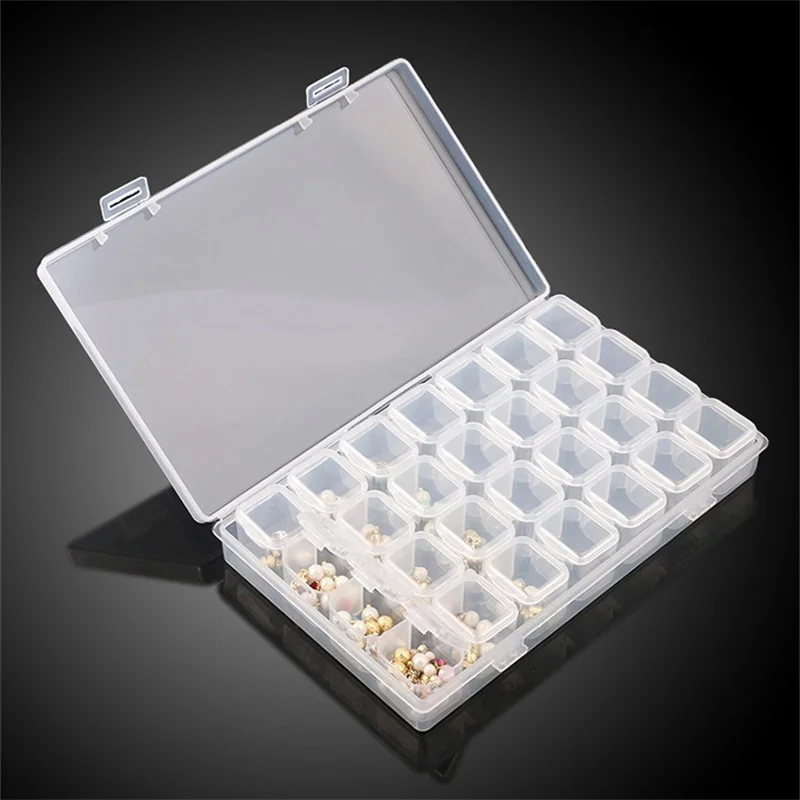 Пластиковый Органайзер с 28 отделениями для хранения ювелирных изделий|Коробки и