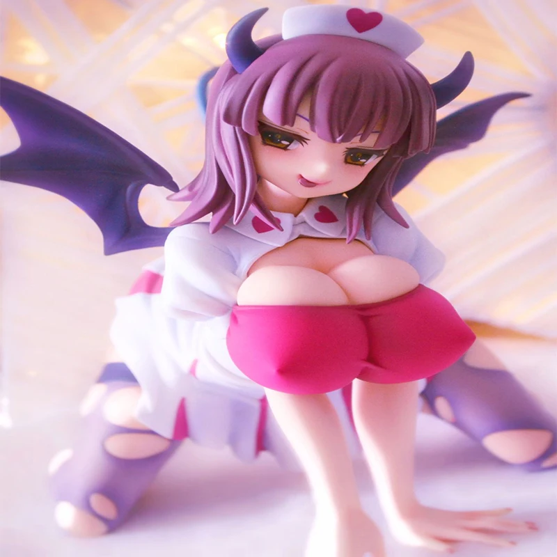 Японское аниме сексуальные девушки 16cmQ six KenKetsu Akuma Akane BlackDevil ver. ПВХ Фигурки