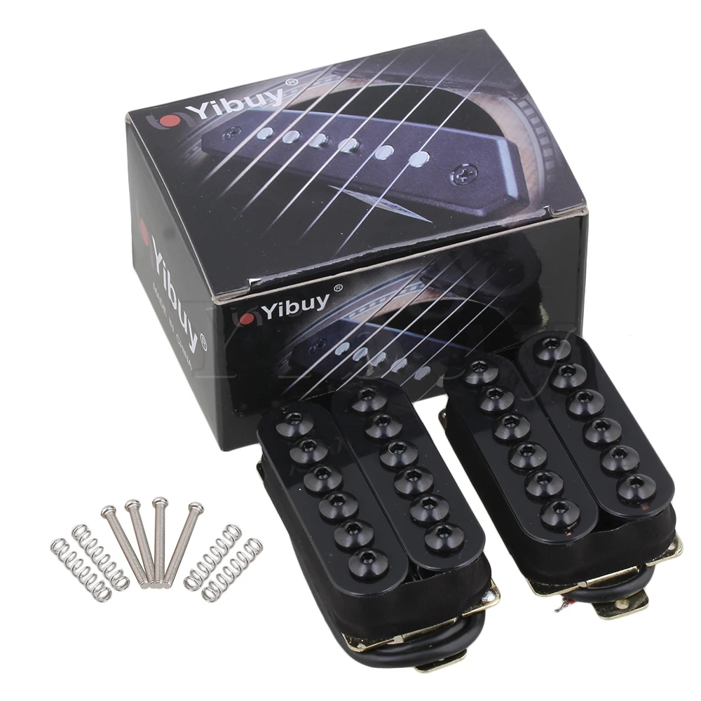 Yibuy HOC-BK-TMB металлическая двойная катушка звукосниматели для электрогитары хамбакер черный