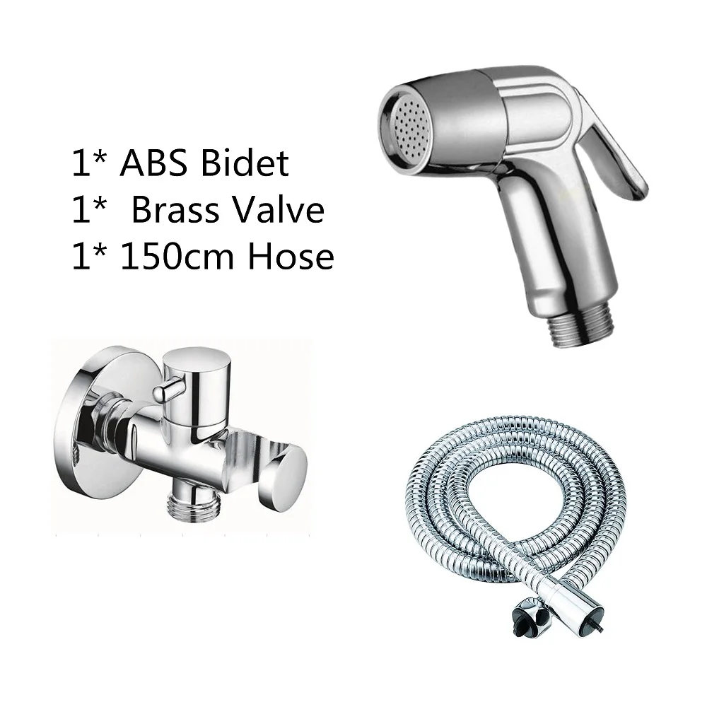 Bidet set B ABS Мини Ручной портативный биде для ванной комнаты Туалет вода спрей смесители сиденье для унитаза распылитель воды душевой шланг сопло - Цвет: Bidet set B