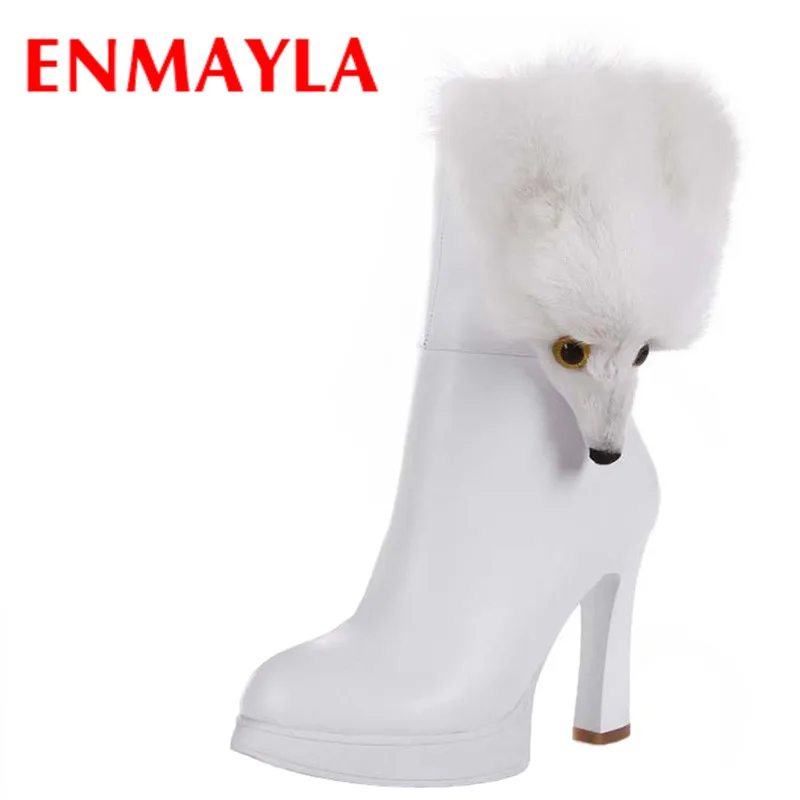 ENMAYLA/Новые сапоги на платформе женские до середины икры высоком каблуке