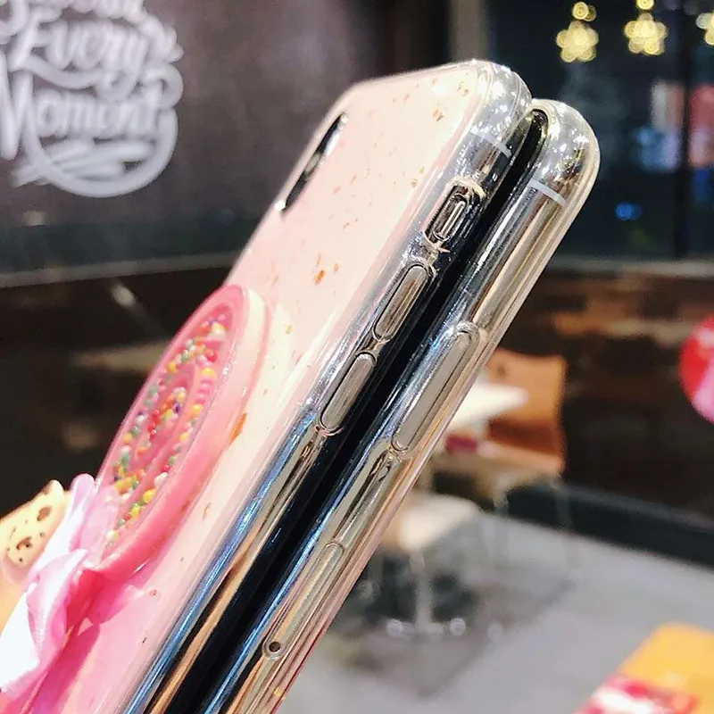 3D леденец градиентный телефонный чехол для iPhone XR XS Max блестящий золотой фольгой Мягкий ТПУ чехол для iPhone X 6 6S 7 8 Plus чехол Capa Funda